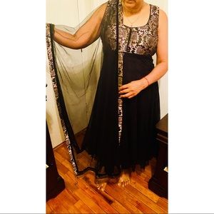 Black Salwar Kameez Churidar Dress